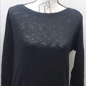 Zara Trafaluc Women Cable Knit Balck Sweater Blouse Long Sleeve Medium Cotton